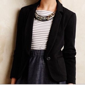 Anthro Cartonnier Tessa Ponte Black Blazer - 6